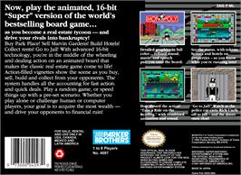 Box back cover for Monopoly on the Nintendo SNES.