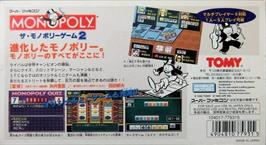Box back cover for Monopoly Game 2, The on the Nintendo SNES.