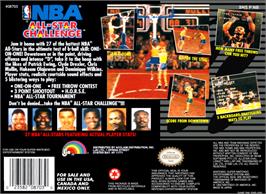 Box back cover for NBA All-Star Challenge on the Nintendo SNES.