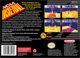 Box back cover for NCAA Basketball on the Nintendo SNES.