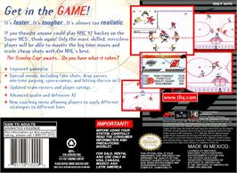 Box back cover for NHL 97 on the Nintendo SNES.