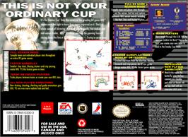 Box back cover for NHL Hockey '95 on the Nintendo SNES.