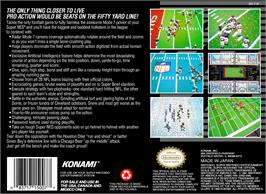 Box back cover for Nfl Football on the Nintendo SNES.