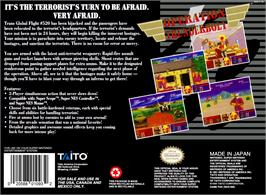 Box back cover for Operation Thunderbolt on the Nintendo SNES.