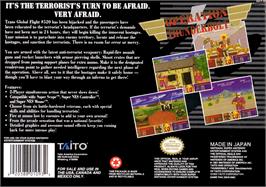 Box back cover for Operation Thunderbolt on the Nintendo SNES.