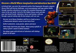 Box back cover for Pagemaster, The on the Nintendo SNES.