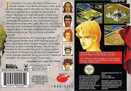 Box back cover for Populous 2 - Trials Of The Olympian Gods on the Nintendo SNES.