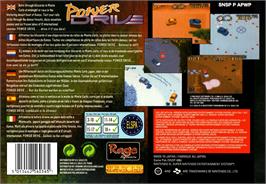 Box back cover for Power Drive on the Nintendo SNES.