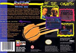 Box back cover for Rapjam - Volume One on the Nintendo SNES.