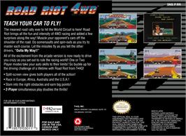 Box back cover for Road Riot 4wd on the Nintendo SNES.