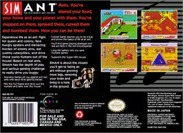 Box back cover for Sim Ant - The Electronic Ant Colony on the Nintendo SNES.