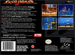 Box back cover for Sküljagger: Revolt of the Westicans on the Nintendo SNES.