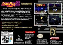Box back cover for Star Fox 2 on the Nintendo SNES.