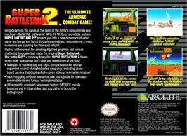 Box back cover for Super Battletank 2 on the Nintendo SNES.