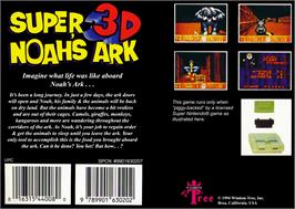 Box back cover for Super Noah's Ark 3-D on the Nintendo SNES.