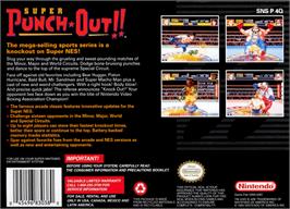 Box back cover for Super Punch-Out!! on the Nintendo SNES.