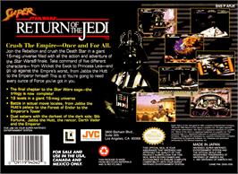 Box back cover for Super Star Wars - Return Of The Jedi on the Nintendo SNES.