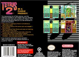 Box back cover for Tetris 2 on the Nintendo SNES.