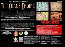 Box back cover for The Chaos Engine on the Nintendo SNES.