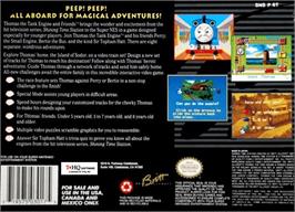 Box back cover for Thomas the Tank Engine & Friends on the Nintendo SNES.