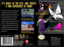 Box back cover for Tick, The on the Nintendo SNES.