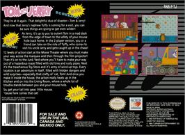 Box back cover for Tom And Jerry on the Nintendo SNES.