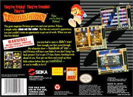 Box back cover for Troddlers on the Nintendo SNES.