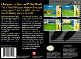 Box back cover for True Golf Classics - Pebble Beach Golf Links on the Nintendo SNES.