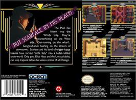 Box back cover for Untouchables, The on the Nintendo SNES.