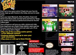 Box back cover for Vegas Stakes on the Nintendo SNES.