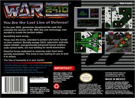 Box back cover for War 2410 on the Nintendo SNES.