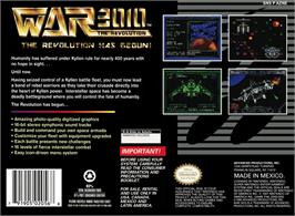Box back cover for War 3010 - The Revolution on the Nintendo SNES.