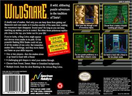 Box back cover for Wild Snake on the Nintendo SNES.