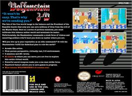 Box back cover for Wolfenstein 3d on the Nintendo SNES.