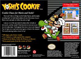 Box back cover for Yoshi's Cookie on the Nintendo SNES.