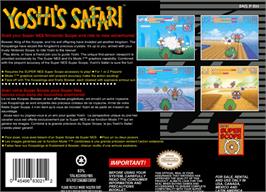 Box back cover for Yoshi's Safari on the Nintendo SNES.