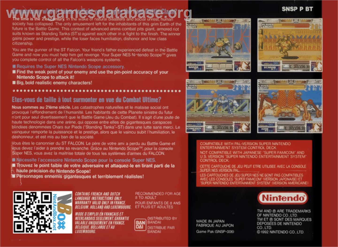 Battle Clash - Nintendo SNES - Artwork - Box Back