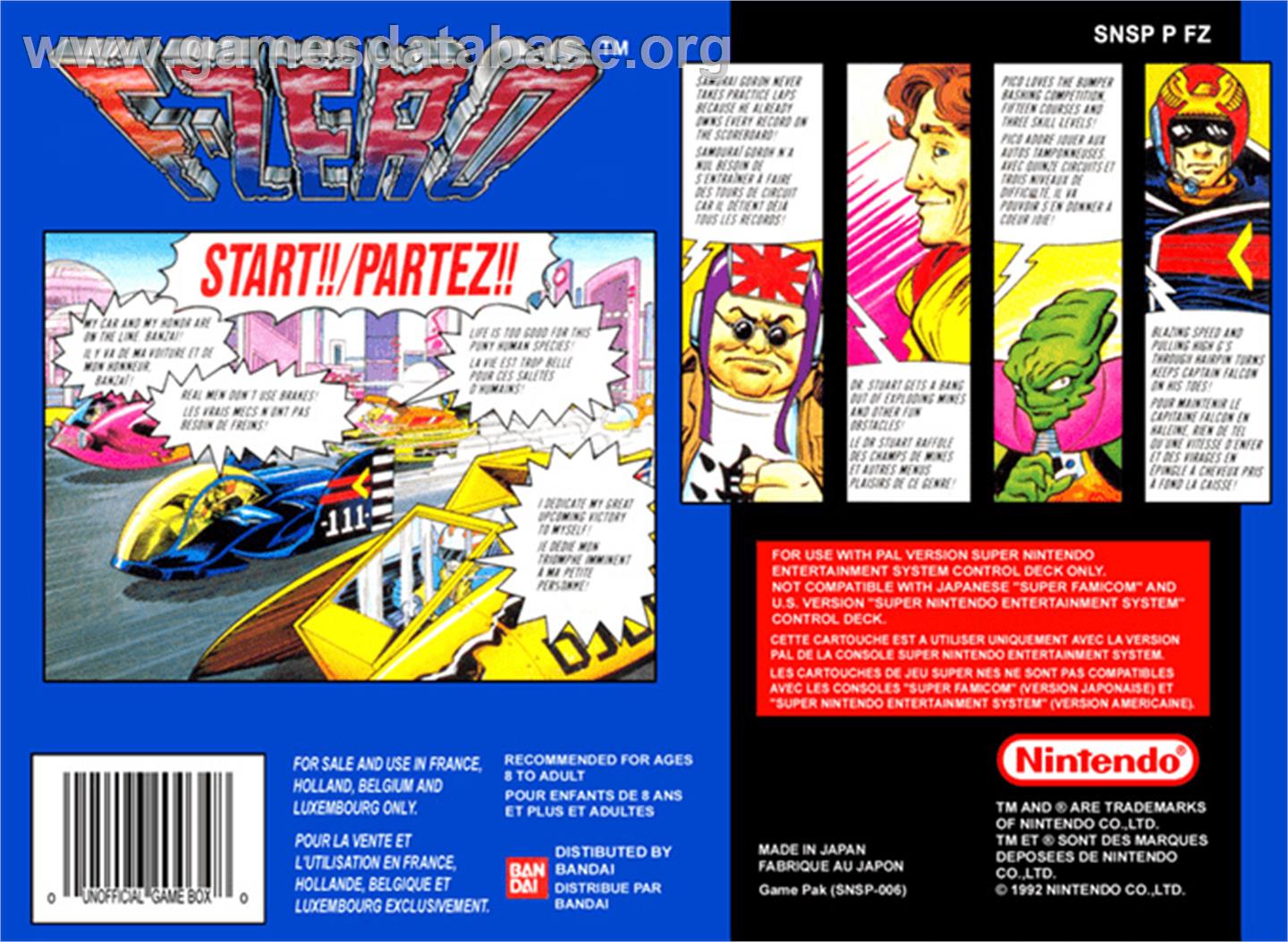F-Zero - Nintendo SNES - Artwork - Box Back