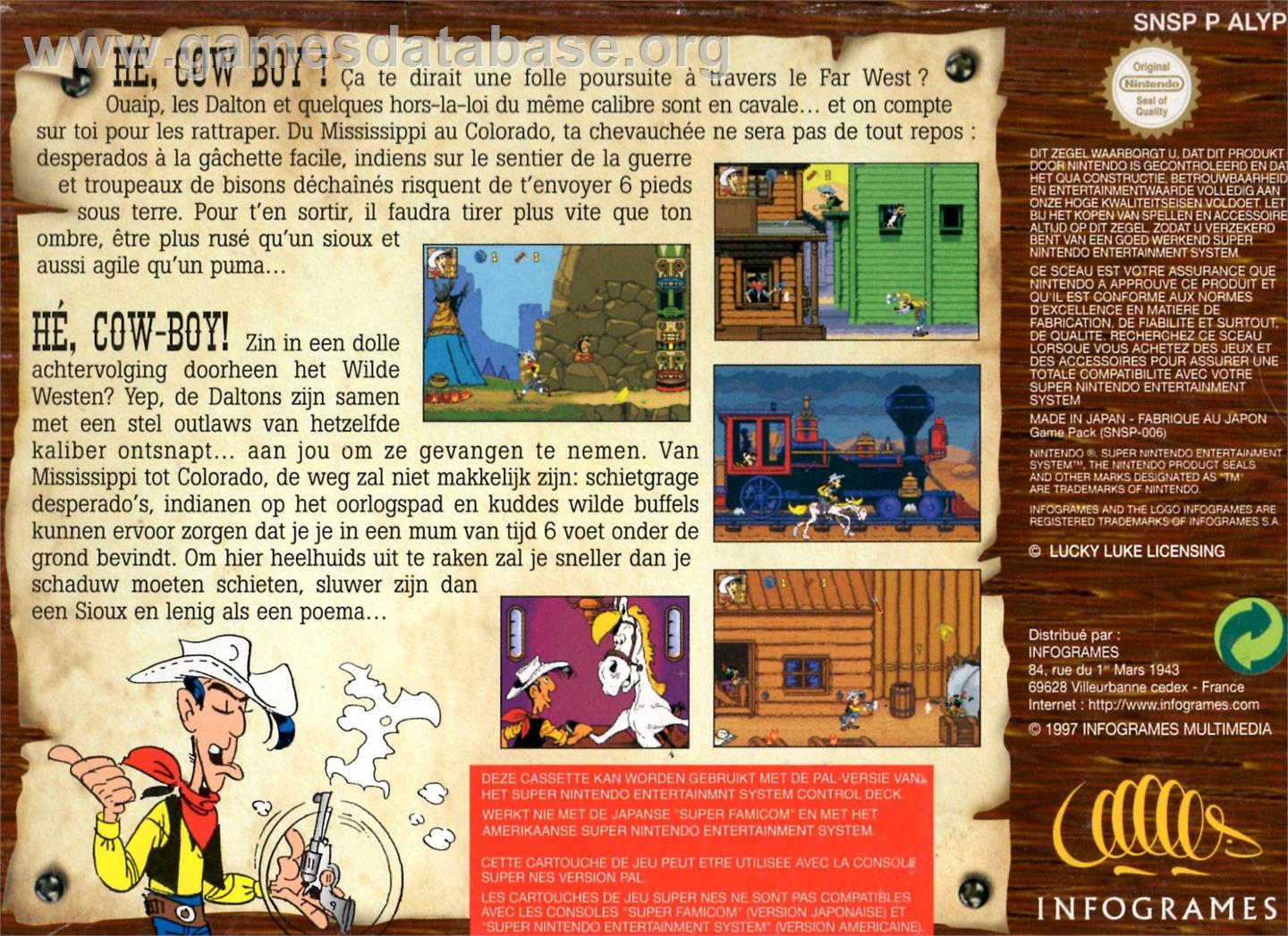 Lucky Luke - Nintendo SNES - Artwork - Box Back