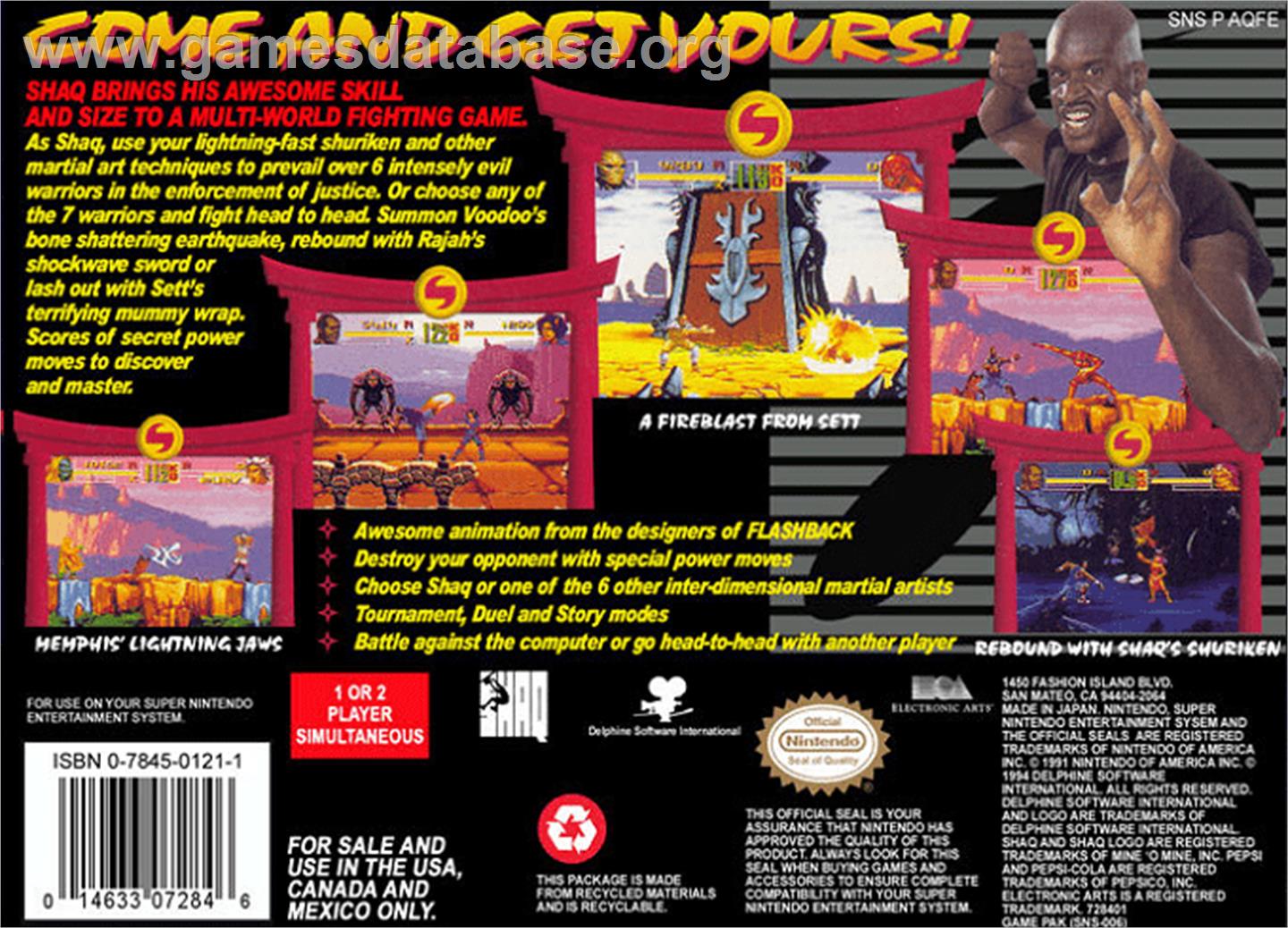 Shaq Fu - Nintendo SNES - Artwork - Box Back