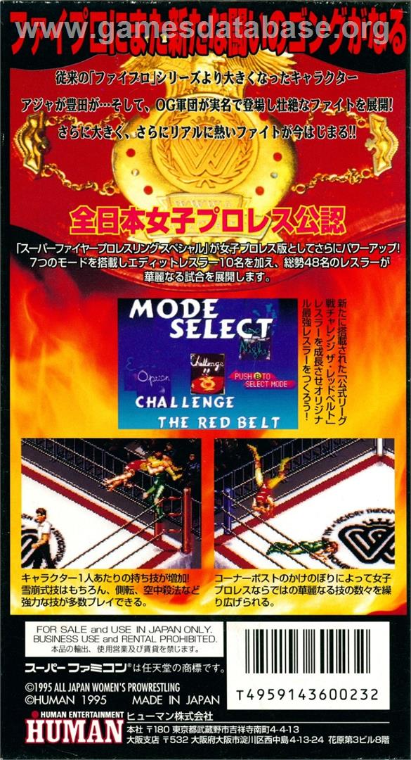 Super Fire Pro Wrestling Queen's Special - Nintendo SNES - Artwork - Box Back