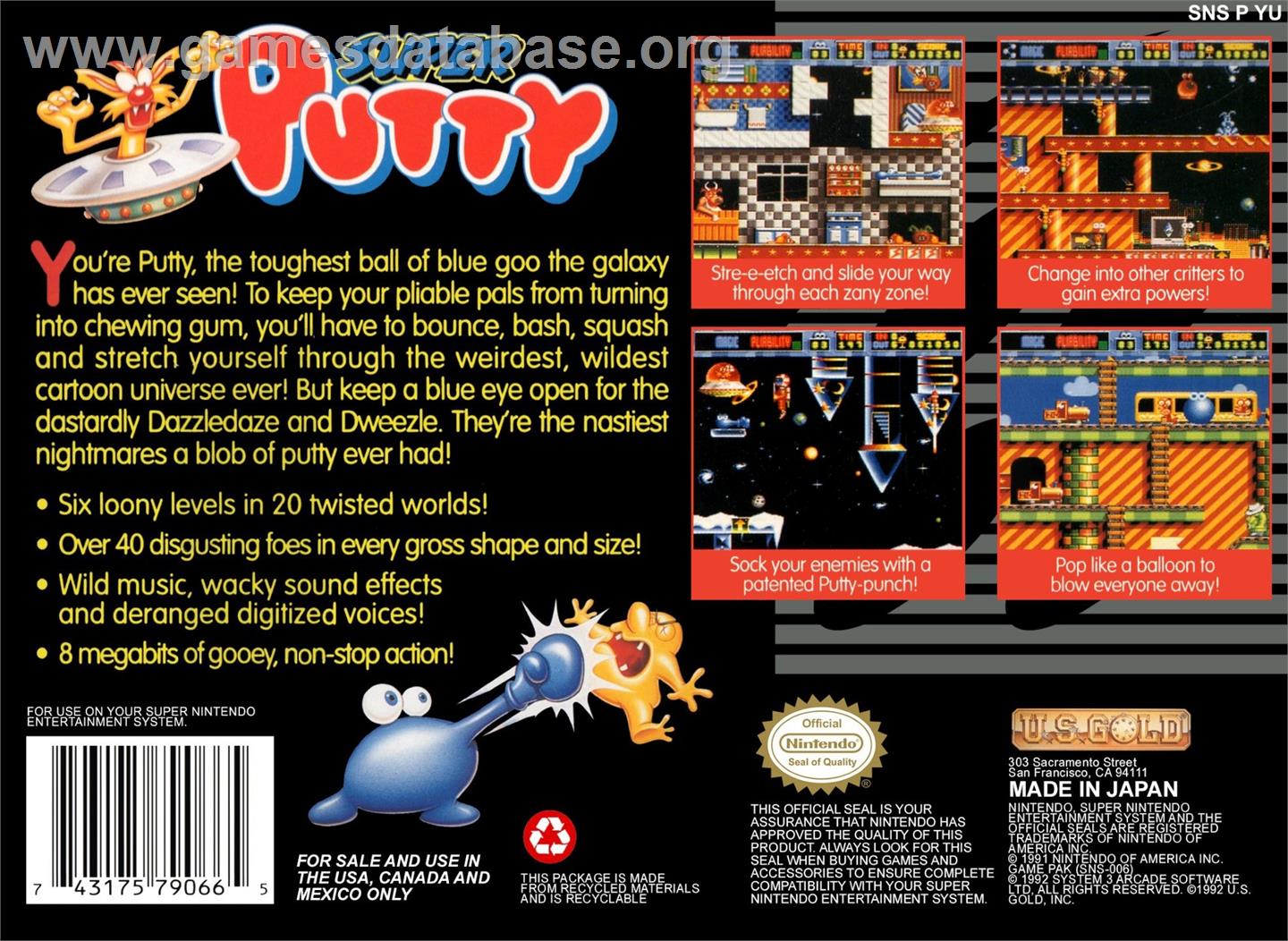 Super Putty - Nintendo SNES - Artwork - Box Back