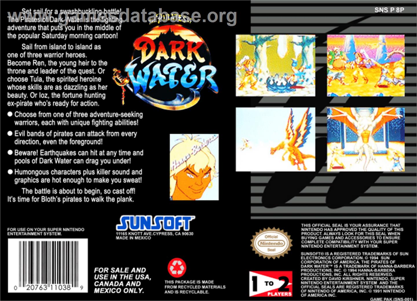 The Pirates of Dark Water - Nintendo SNES - Artwork - Box Back