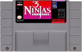 Cartridge artwork for 3 Ninjas Kick Back on the Nintendo SNES.