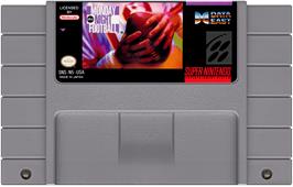 Cartridge artwork for Abc Monday Night Football on the Nintendo SNES.