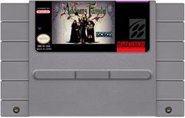 Cartridge artwork for Addams Family, The on the Nintendo SNES.