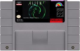 Cartridge artwork for Alien 3 on the Nintendo SNES.