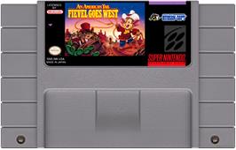 Cartridge artwork for American Tail - Fievel Goes West, An on the Nintendo SNES.