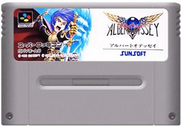 Cartridge artwork for Arcus Odyssey on the Nintendo SNES.