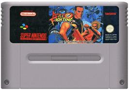 Cartridge artwork for Art of Fighting on the Nintendo SNES.
